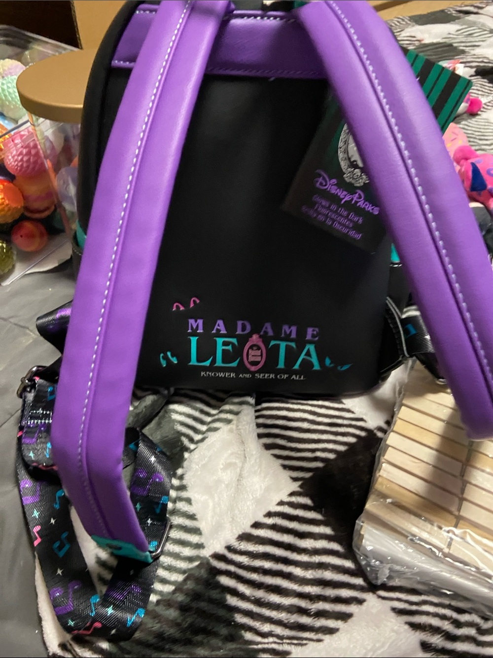 Disney Black Teal Purple Villain Mini Backpack - Picture 5 of 7